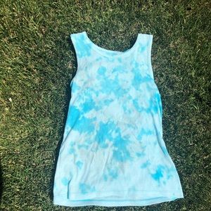 Blue tie dye tank top